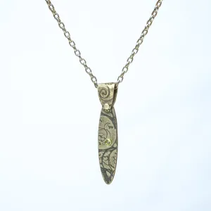 Treescape Pendant with flush set 2mm Peridot