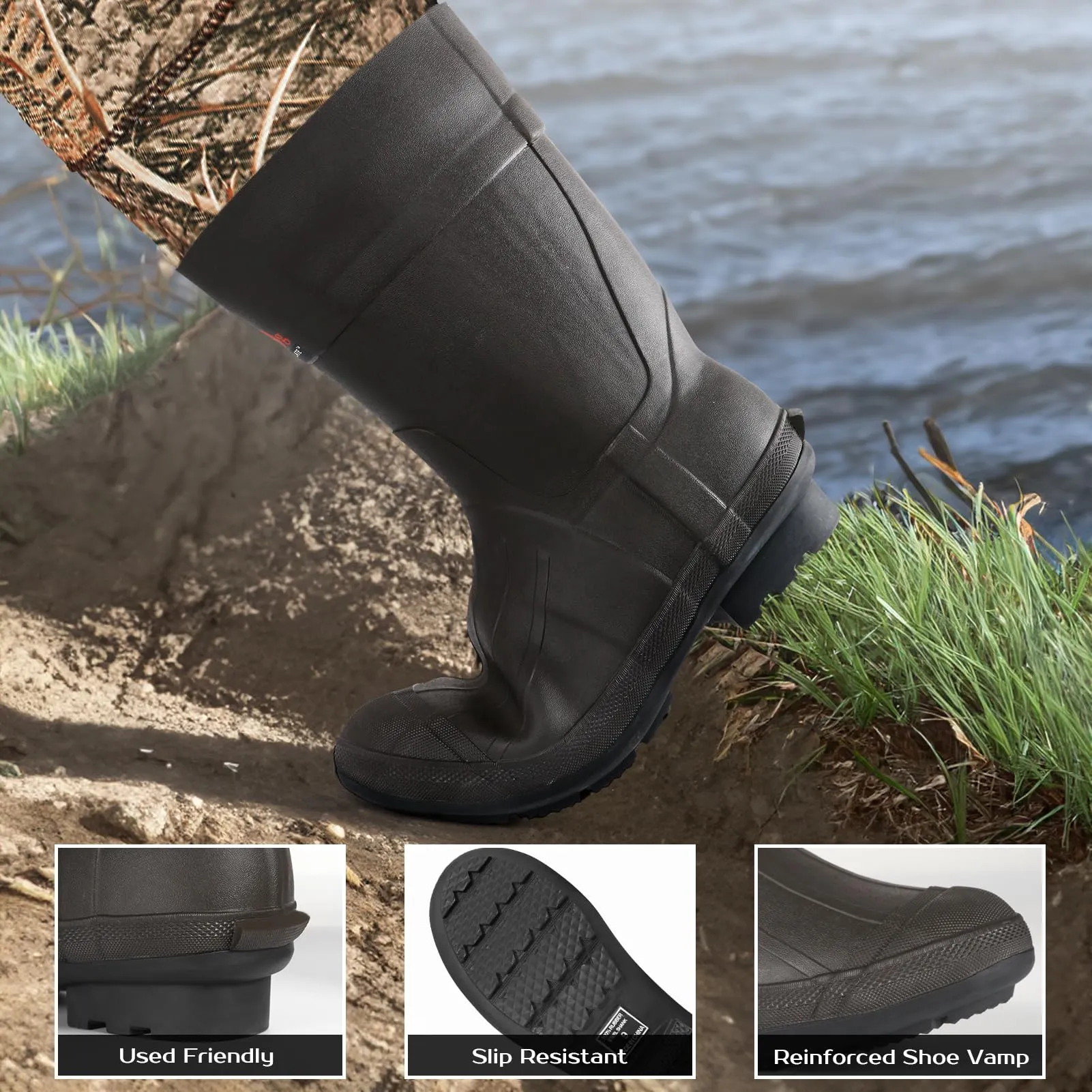 Trudave Reel Reed Chest Waders, Neoprene Fishing Waders with Boots Hanger & 600G Insulated, Waterproof Camo Duck Hunting Waders