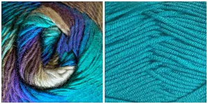 TURQUOISE (Woolicious) / ALL BLUES (Chromatic Wool) Mandala Pillow