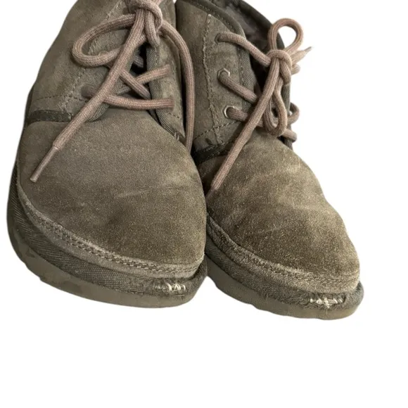 UGG Neumel Grey Suede Sheepskin Booties Size 1
