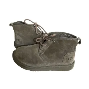 UGG Neumel Grey Suede Sheepskin Booties Size 1