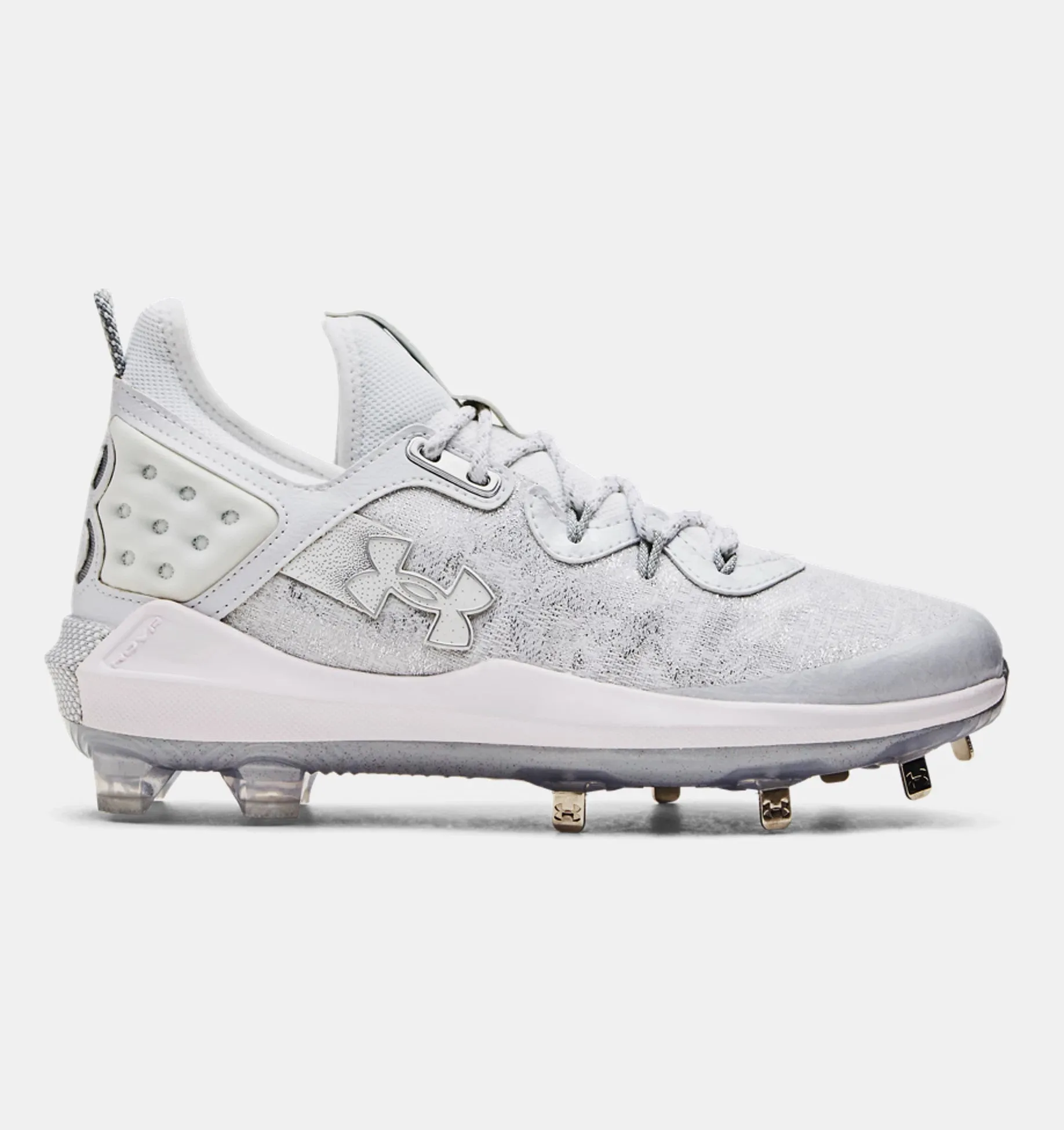 Under Armour Harper 8 Low ST Metal Baseball Cleat - White/Grey
