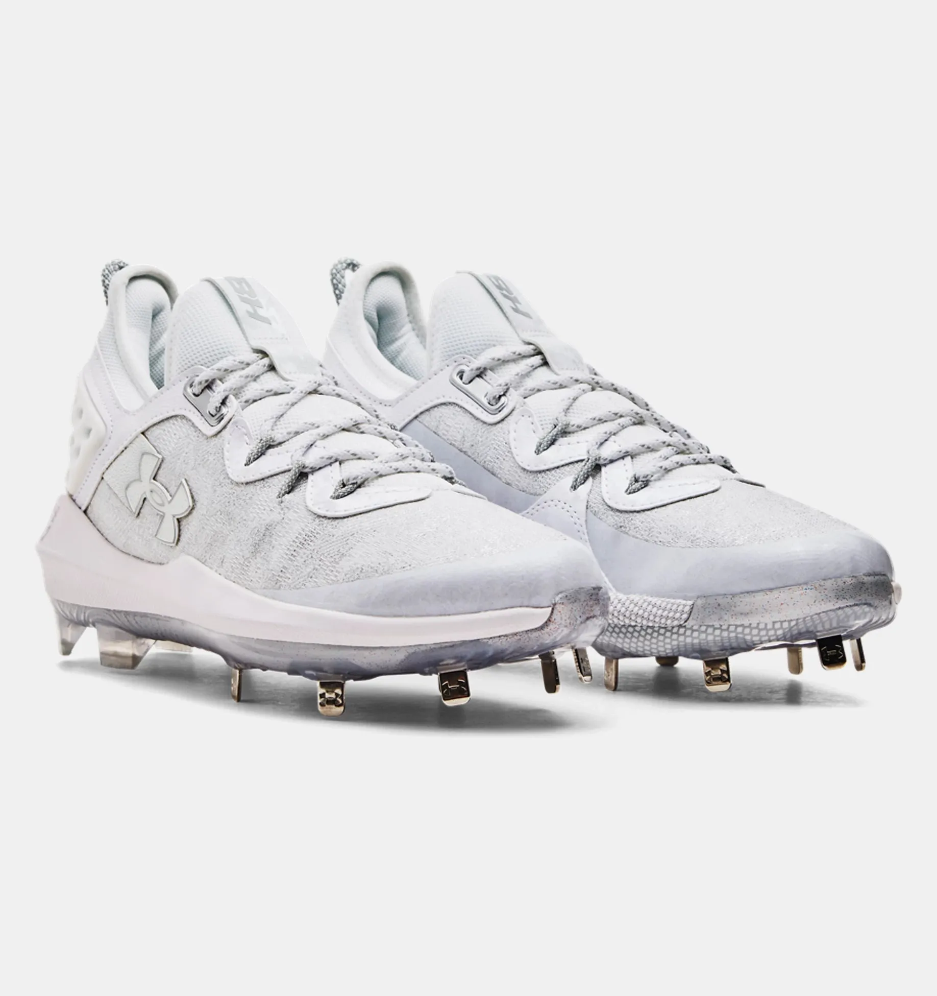 Under Armour Harper 8 Low ST Metal Baseball Cleat - White/Grey
