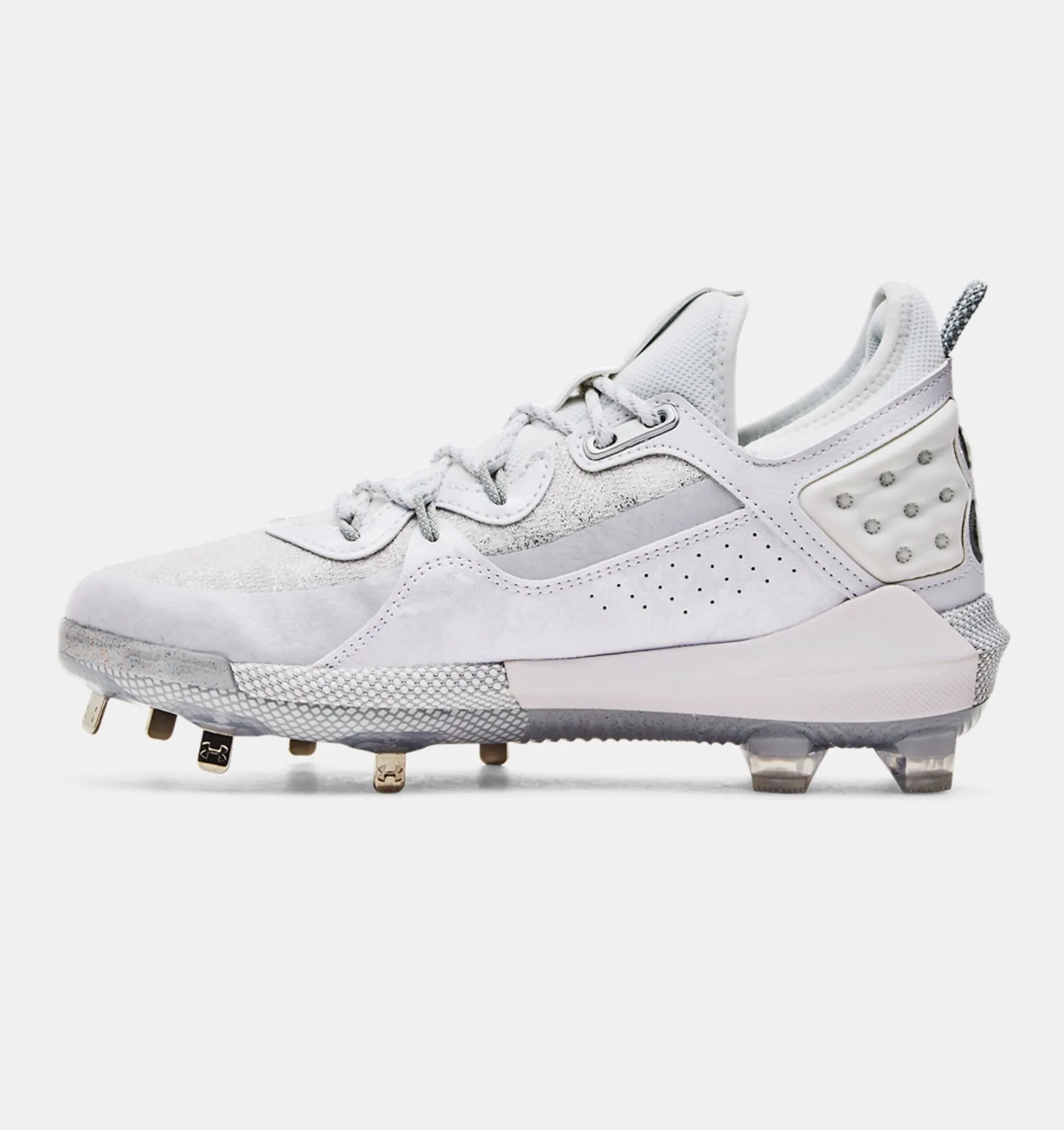 Under Armour Harper 8 Low ST Metal Baseball Cleat - White/Grey
