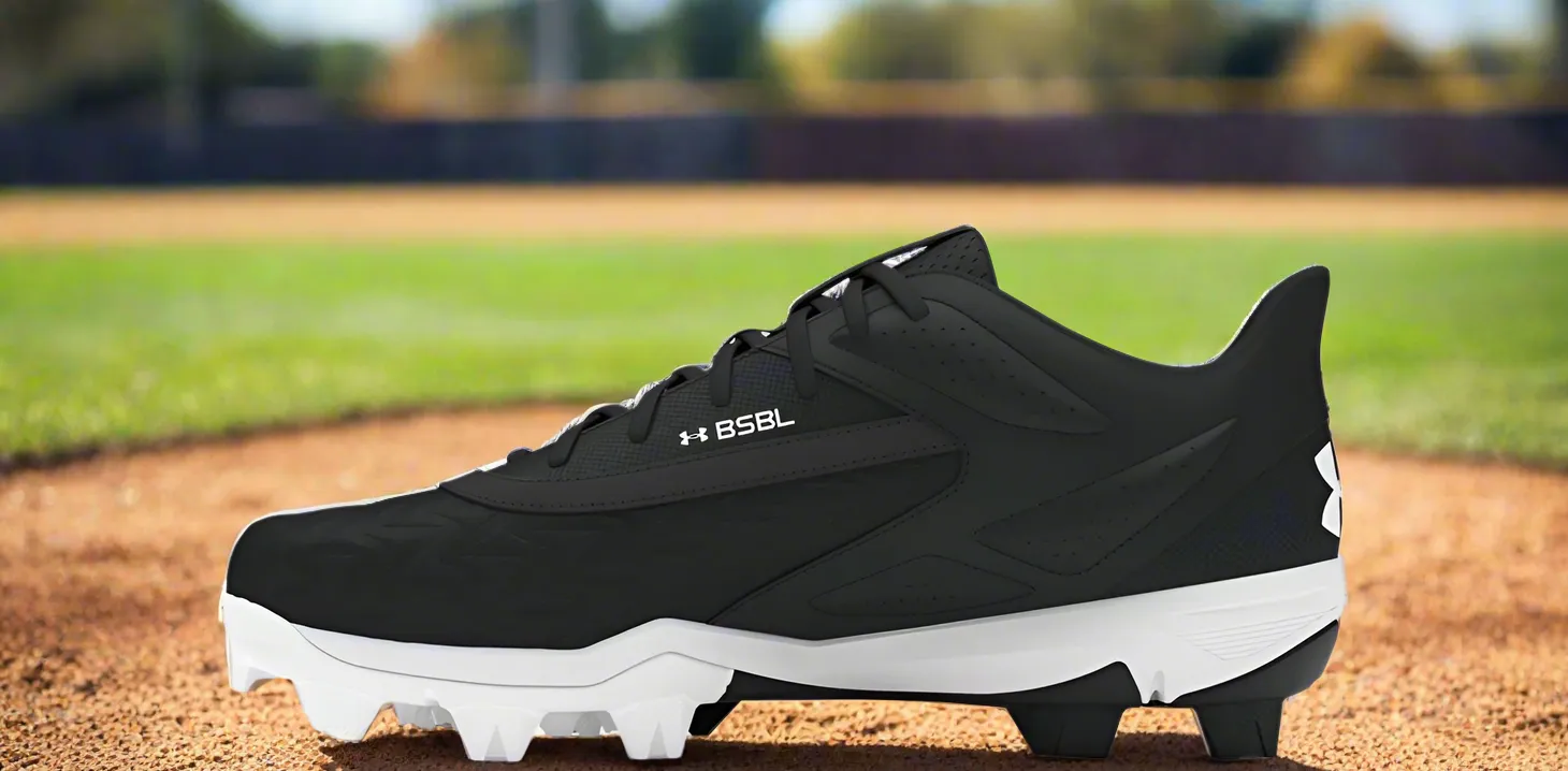Under Armour Leadoff Low RM Jr. 3.0 Youth Molded Cleat - Black/White