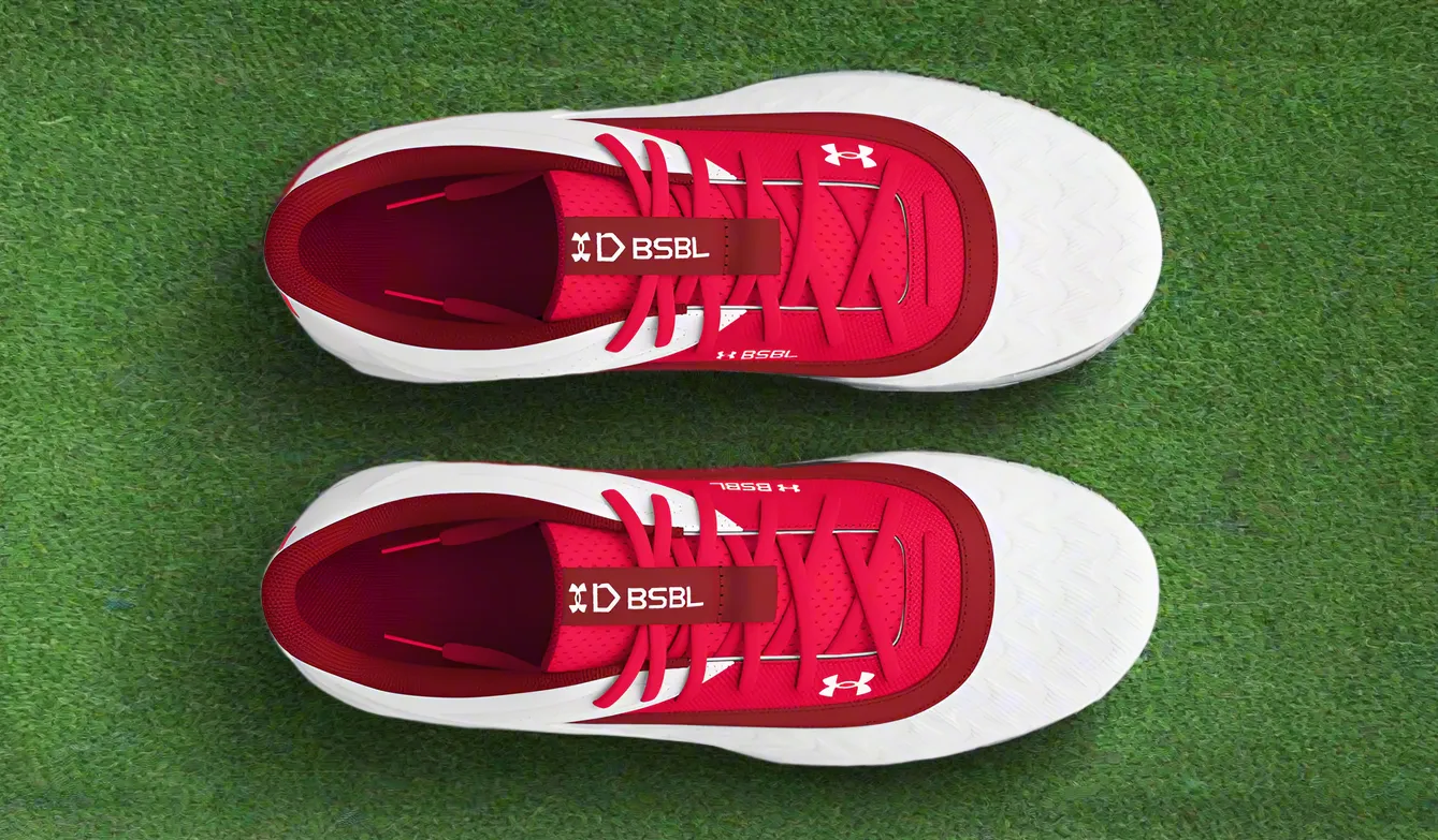 Under Armour Leadoff Low RM Jr. 3.0 Youth Molded Cleat - Red/White