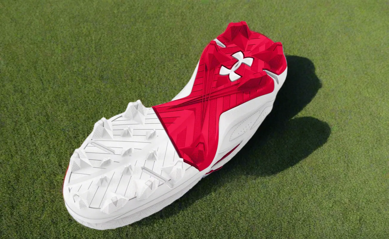 Under Armour Leadoff Low RM Jr. 3.0 Youth Molded Cleat - Red/White