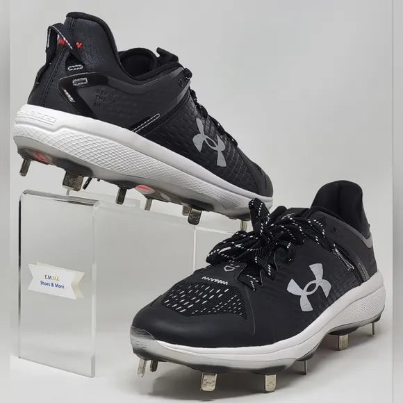 Under Armour Men's Yard Low MT Baseball  Cleats 3025592-001 Black Size 8 New