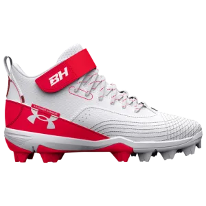 UnderArmour Boys' UA Harper 7 Mid RM Jr. Baseball Cleats Red 3025598-600