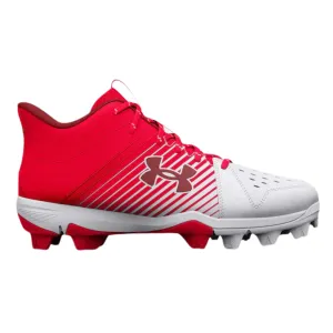 UnderArmour Boys' UA Leadoff Mid RM Jr. Baseball Cleats Red 3025601-600