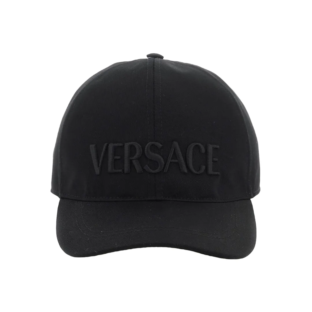 VERSACE EMBROIDERED BASEBALL CAP BLACK