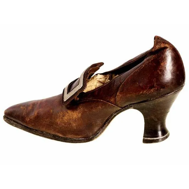 Victorian Shoe Single Pilgrim Vamp Louis Heel 1900 For Design/Collection