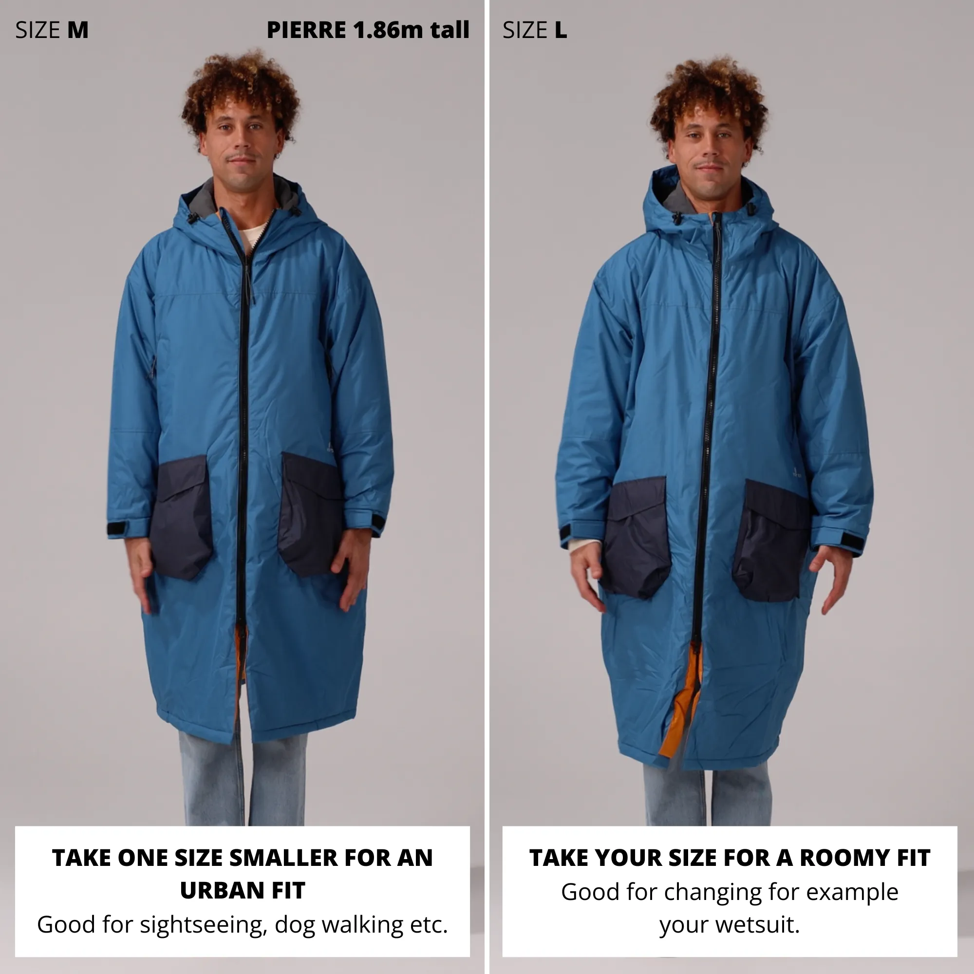 VOITED 2nd Edition Outdoor Change Robe & Drycoat for Surfing, Camping, Vanlife & Wild Swimming - Blue Steel