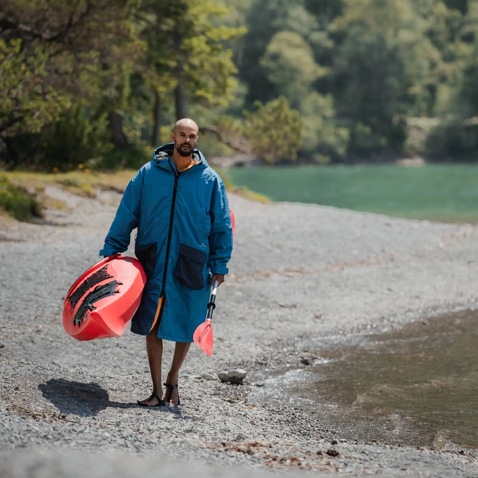 VOITED 2nd Edition Outdoor Change Robe & Drycoat for Surfing, Camping, Vanlife & Wild Swimming - Blue Steel