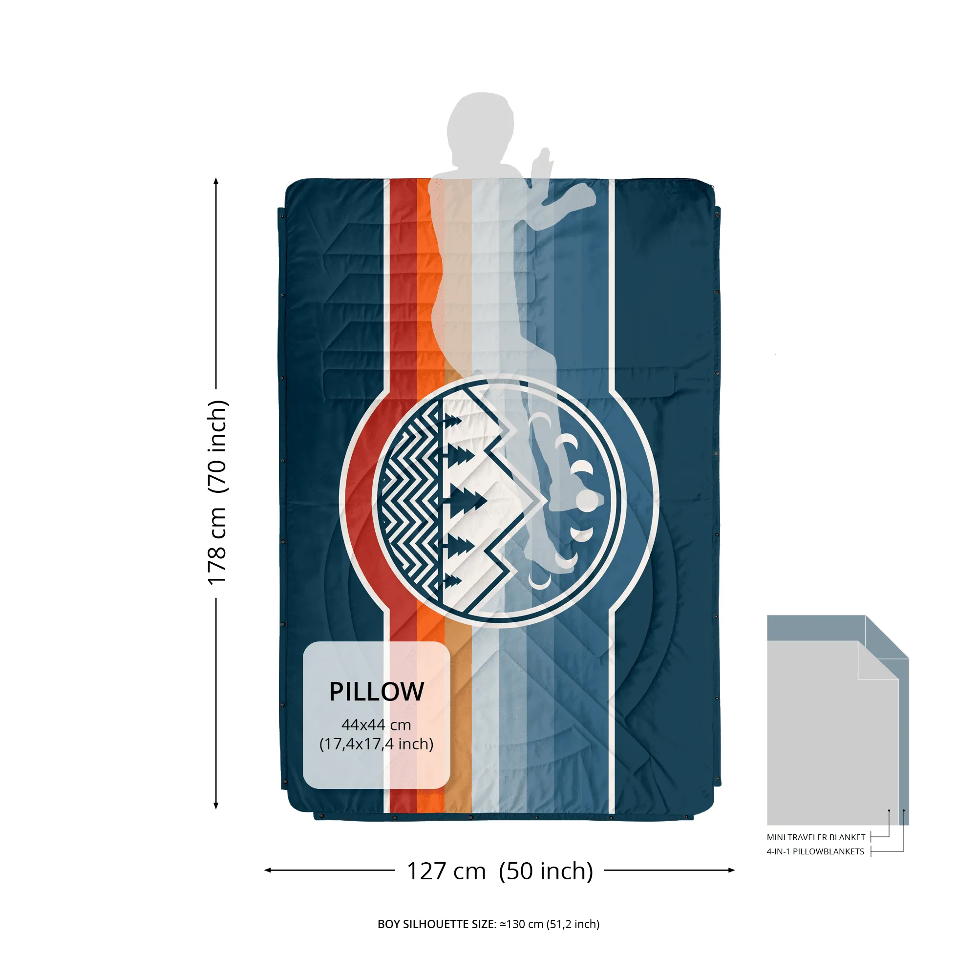 VOITED Mini Traveler Cream Indoor / Outdoor Camping Blanket -Little Leo
