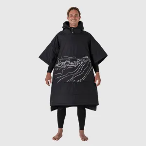 VOITED Outdoor Poncho for Surfing, Camping, Vanlife, Sailing  & Wild Swimming - Apex Black