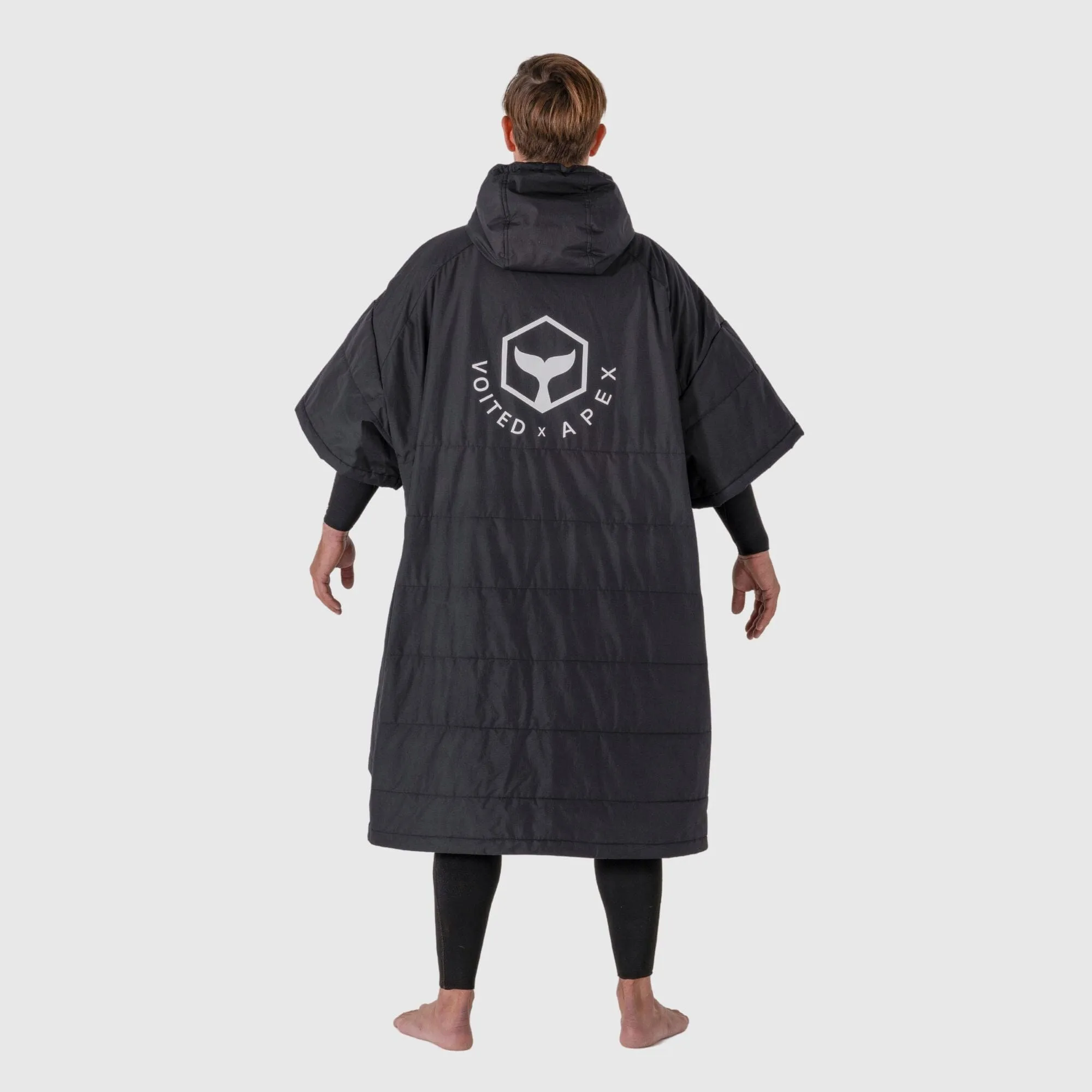 VOITED Outdoor Poncho for Surfing, Camping, Vanlife, Sailing  & Wild Swimming - Apex Black