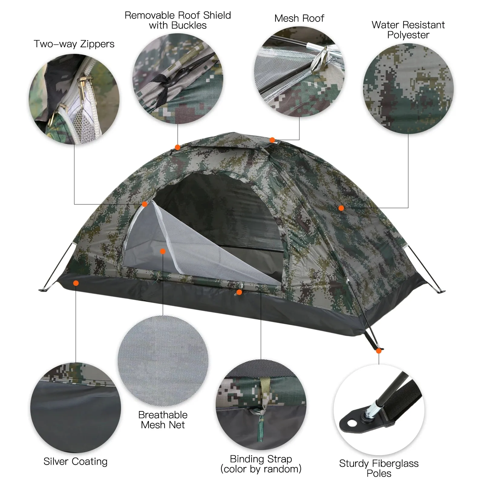 Waterproof Pop-Up Camping Tent - Camouflage