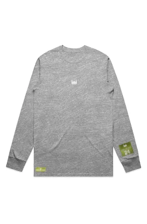WOLFPACK UNLTD "STATEMENT" LIGHTWEIGHT TEE L/S EMBROIDERED LOGO | ATHLETIC GRAY