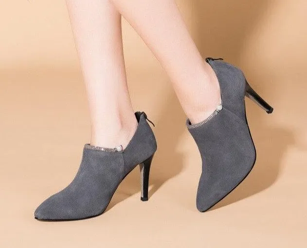 Women High Heel Pumps Elegant Thin Heel Shoes Pointed Toe Shoes with Crystal pearl