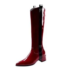 Women  Pointed Toe Cowboy Ladies Motorcycle Boots
