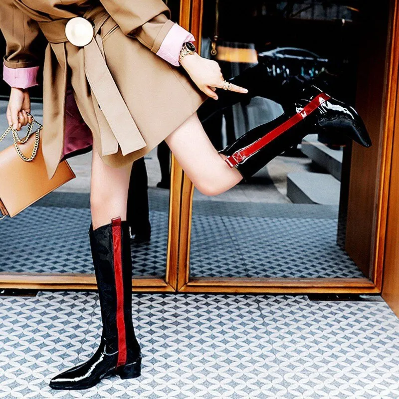 Women  Pointed Toe Cowboy Ladies Motorcycle Boots