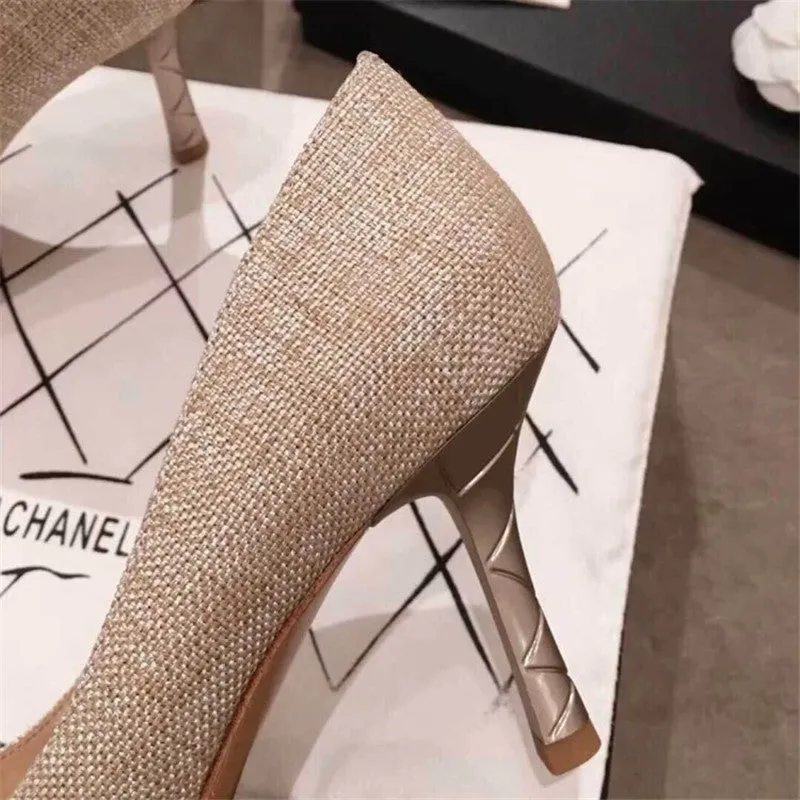 Women Pumps Ladies Heel Shoes Pointed Toe Female Shoes Luxurious Chaussures Femme Pear Zapatos De Mujer High Heel Scarpe Donna