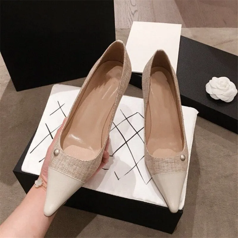 Women Pumps Ladies Heel Shoes Pointed Toe Female Shoes Luxurious Chaussures Femme Pear Zapatos De Mujer High Heel Scarpe Donna