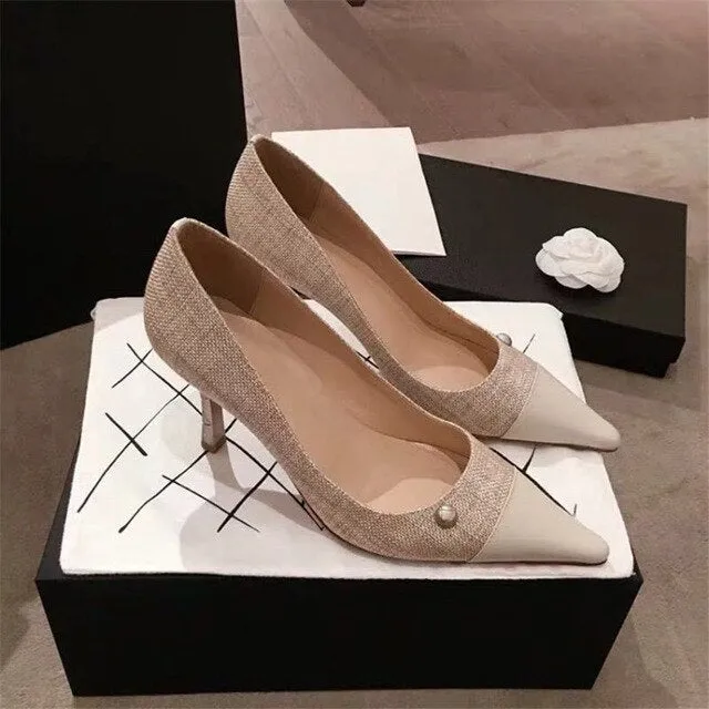 Women Pumps Ladies Heel Shoes Pointed Toe Female Shoes Luxurious Chaussures Femme Pear Zapatos De Mujer High Heel Scarpe Donna