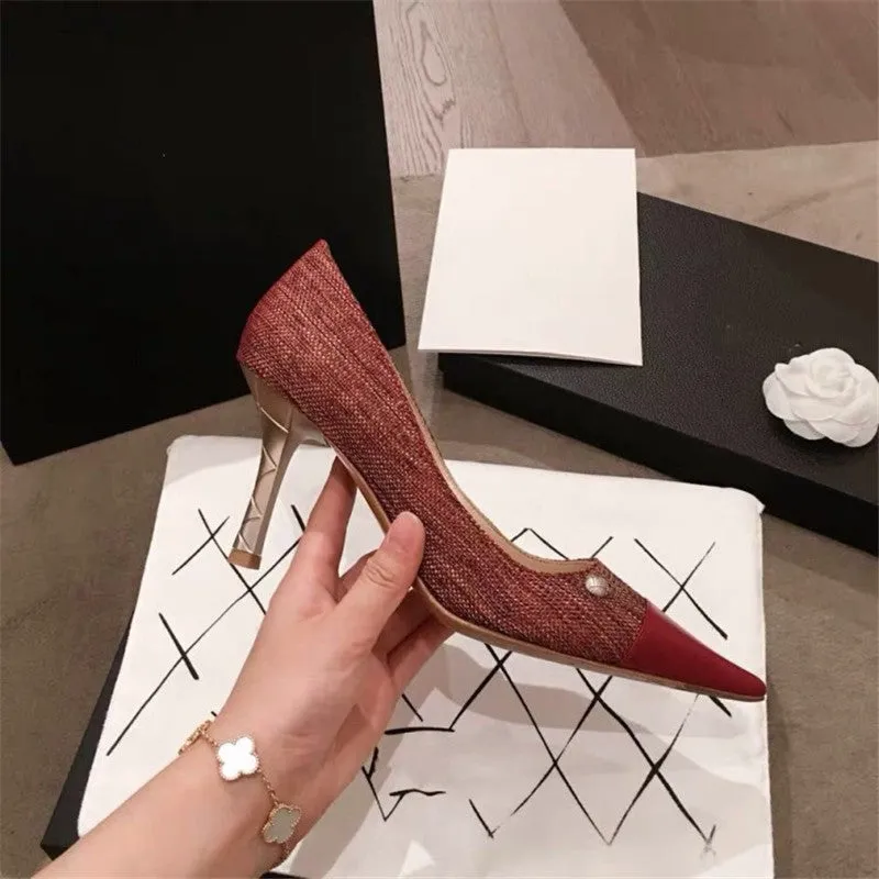 Women Pumps Ladies Heel Shoes Pointed Toe Female Shoes Luxurious Chaussures Femme Pear Zapatos De Mujer High Heel Scarpe Donna
