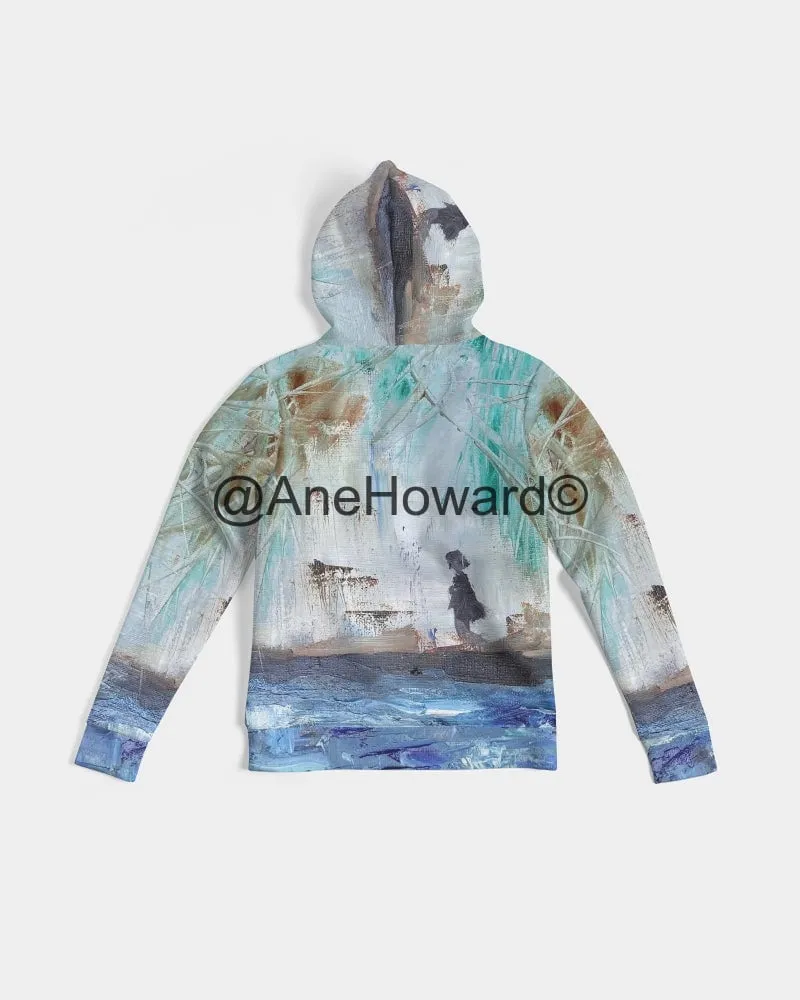 Women's All-Over Print Hoodie Walking on the Beach
