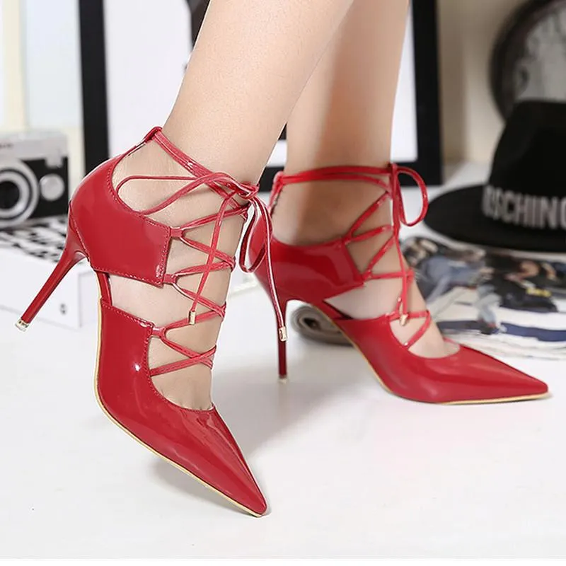 Women's Lacing Pointed Toe Pumps