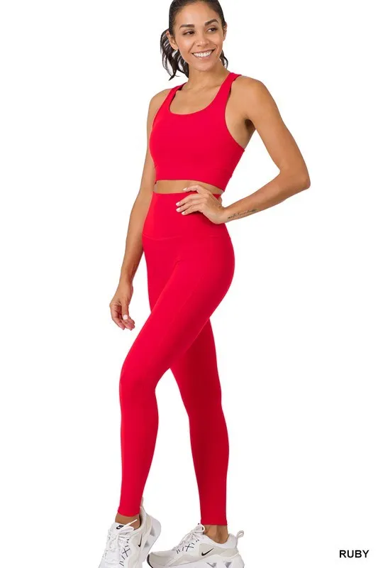 ZENANA Athletic Racerback Tank Top & Leggings Set