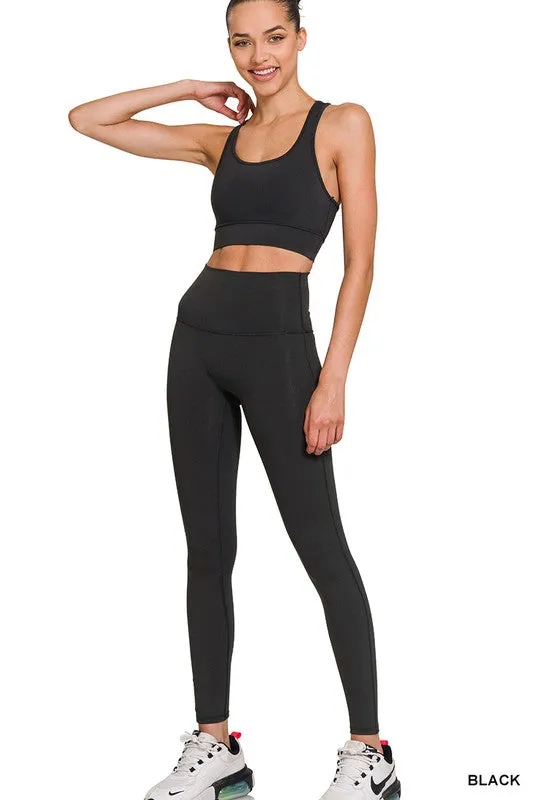 ZENANA Athletic Racerback Tank Top & Leggings Set