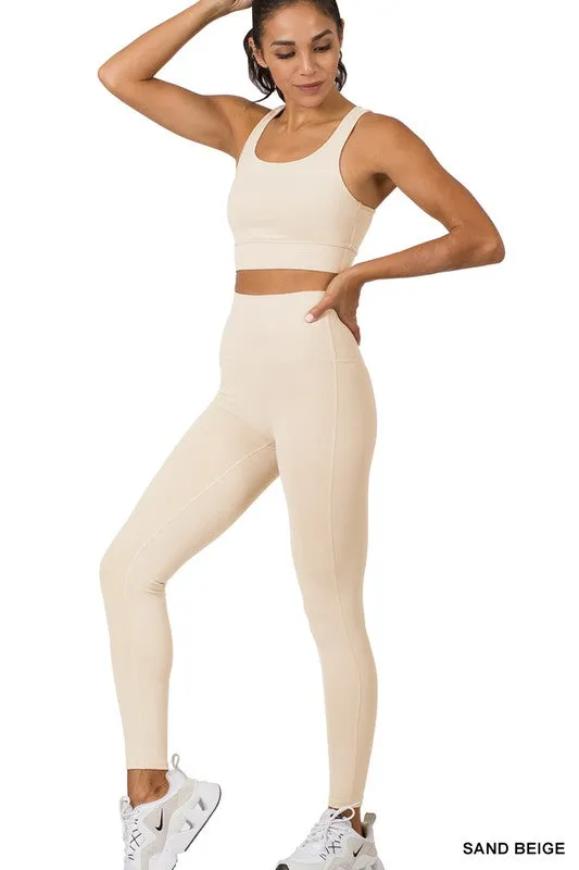 ZENANA Athletic Racerback Tank Top & Leggings Set