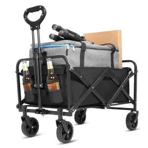 ZOMEYLPO Collapsible Wagon Cart Foldable,Wagon Carts with Wheels Folding,Utility Grocery Lounge Wagon for Sand Camping Sports Shopping Outdoor