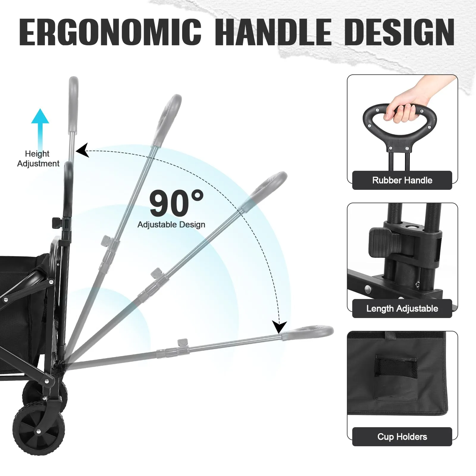 ZOMEYLPO Collapsible Wagon Cart Foldable,Wagon Carts with Wheels Folding,Utility Grocery Lounge Wagon for Sand Camping Sports Shopping Outdoor